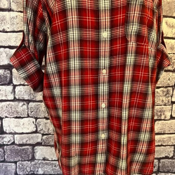 Ralph Lauren Red, White & Black Plaid Long Sleeve Blouse Size 2X - Picture 3 of 10